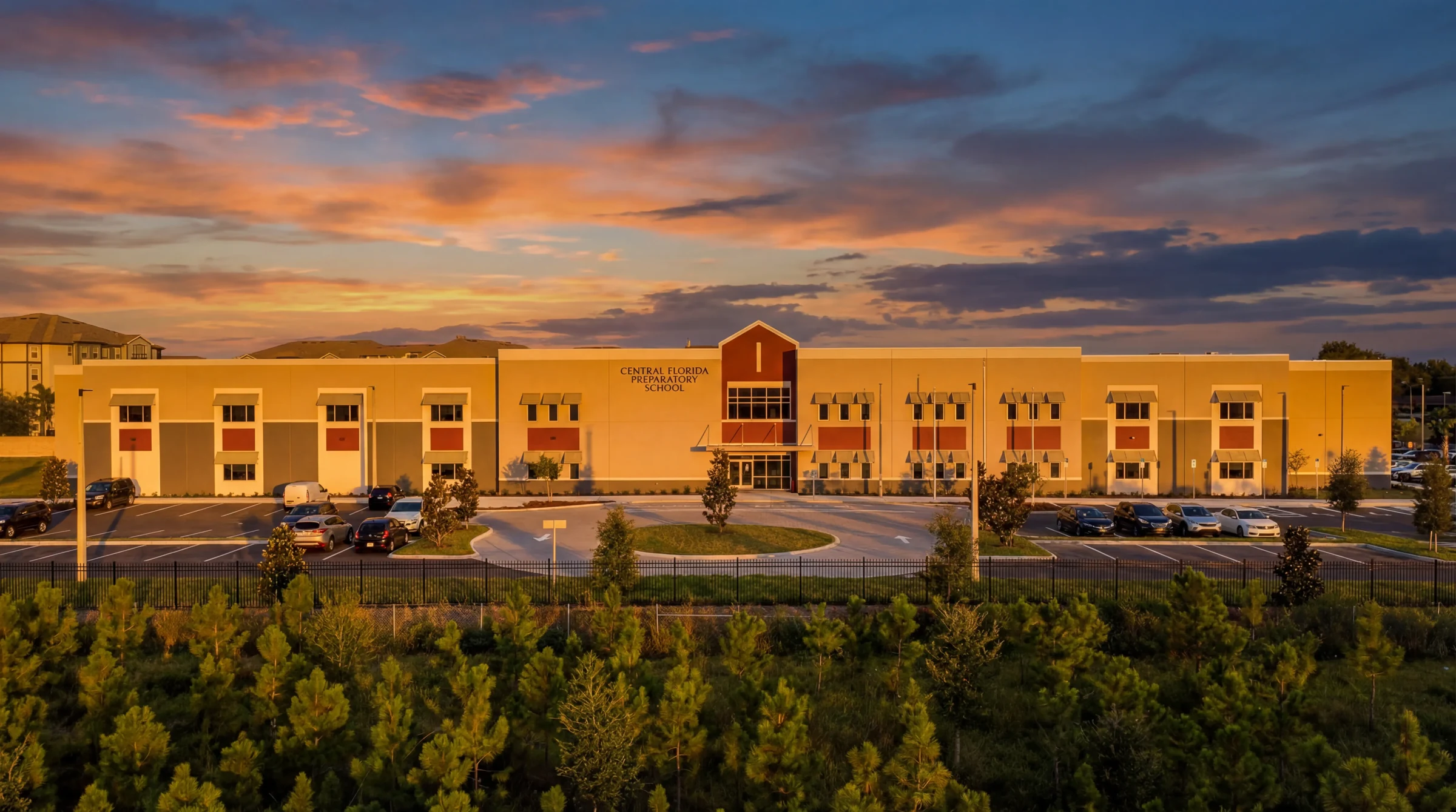 Central Florida Prep campus at sunset